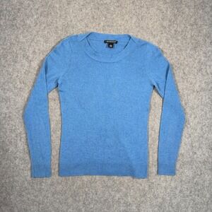 Avellini Blue 2-Ply Cashmere Lightweight Pullover Sweater Women's Size Large